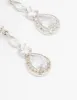 Silver Cubic Zirconia Pear Halo Drop Earrings sold by lovisa