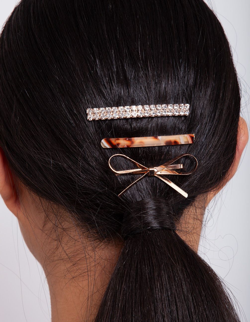 Rose Gold Diamante Bow Hair Clip 5-Pack sold by lovisa product image thumbnail 4
