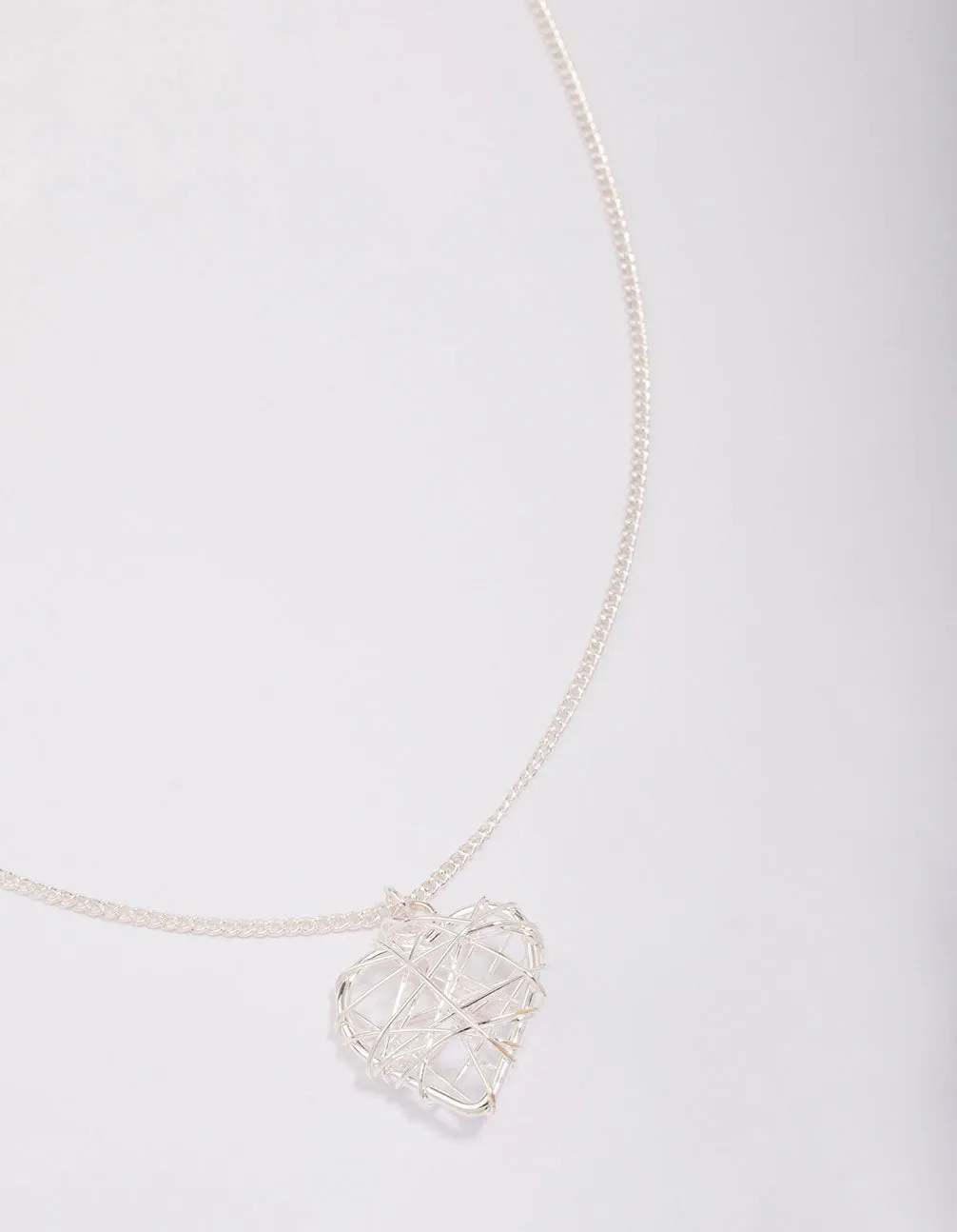 Silver Wrapped Heart Pendant Necklace sold by lovisa