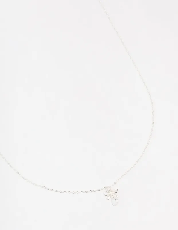 Sterling Silver Bow Pendant Necklace sold by lovisa