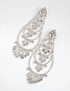 Silver Statement Chandelier Drop Earrings sold by lovisa