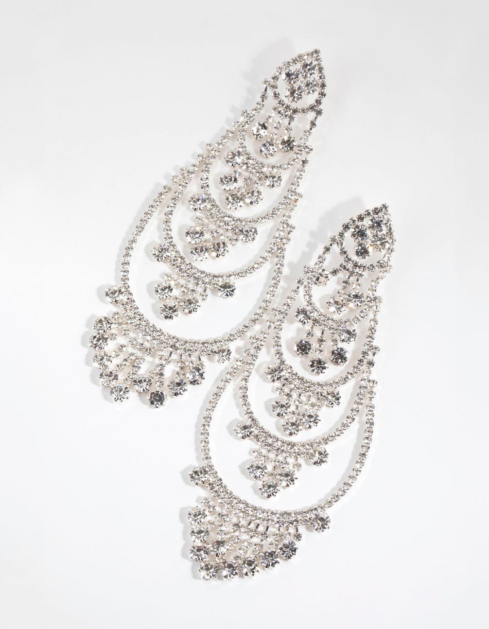Silver Statement Chandelier Drop Earrings sold by lovisa