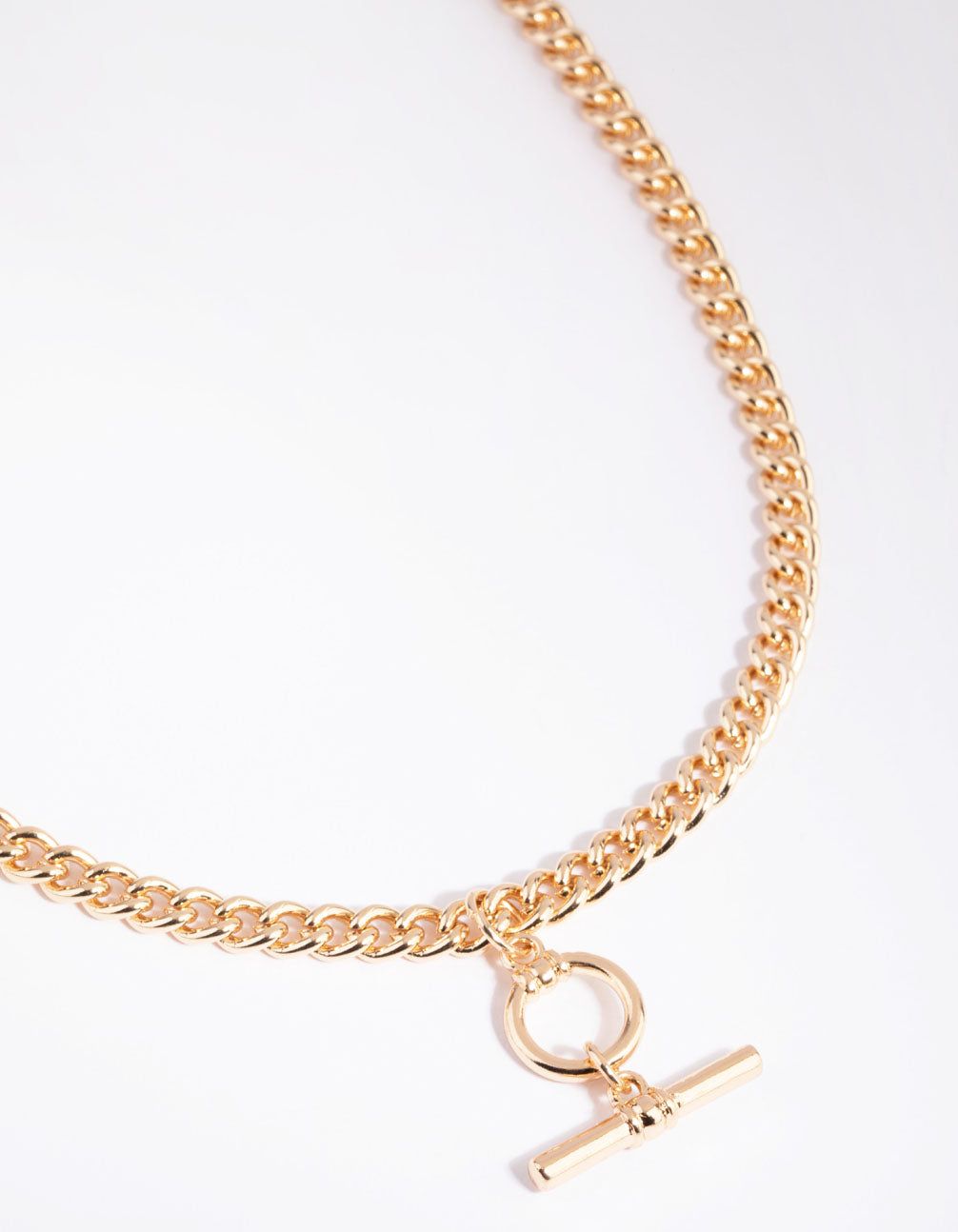 Gold Bar & Circle Necklace sold by lovisa