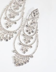 Silver Statement Chandelier Drop Earrings sold by lovisa