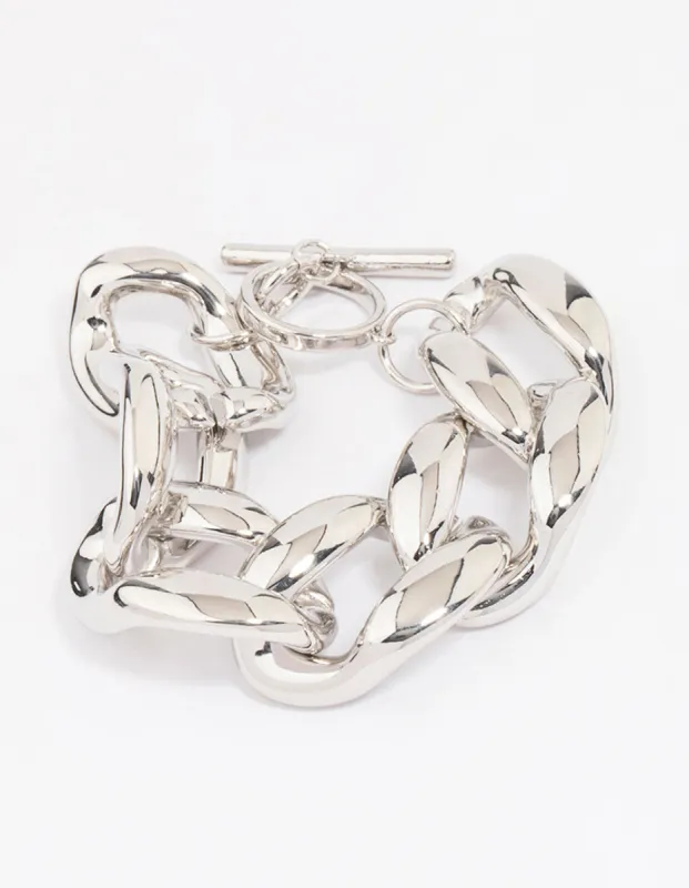 Rhodium Chunky Short Chain Bracelet sold by lovisa