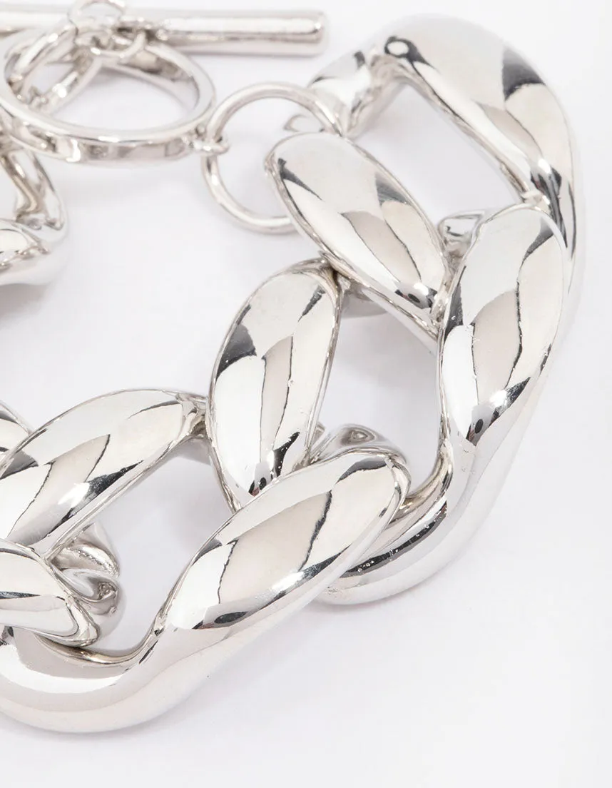 Rhodium Chunky Short Chain Bracelet sold by lovisa product image thumbnail 2