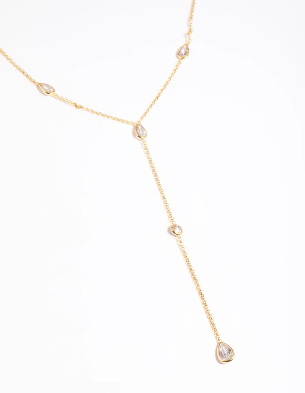 Gold Plated Cubic Zirconia Lariat Necklace sold by lovisa product image thumbnail 4