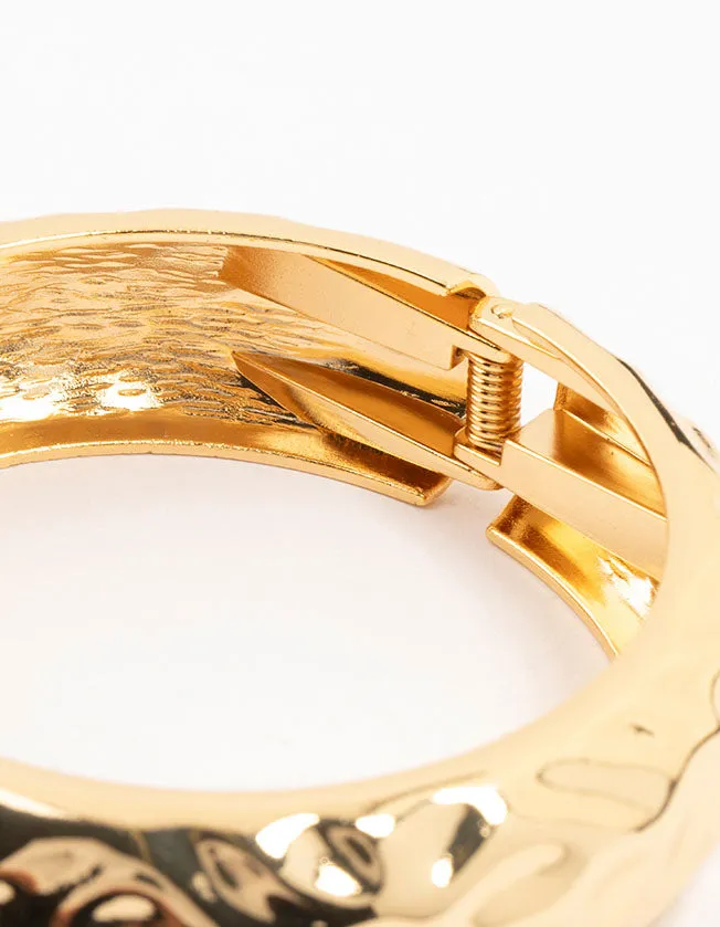 Gold Plated Hammered Wide Bangle sold by lovisa product image thumbnail 3