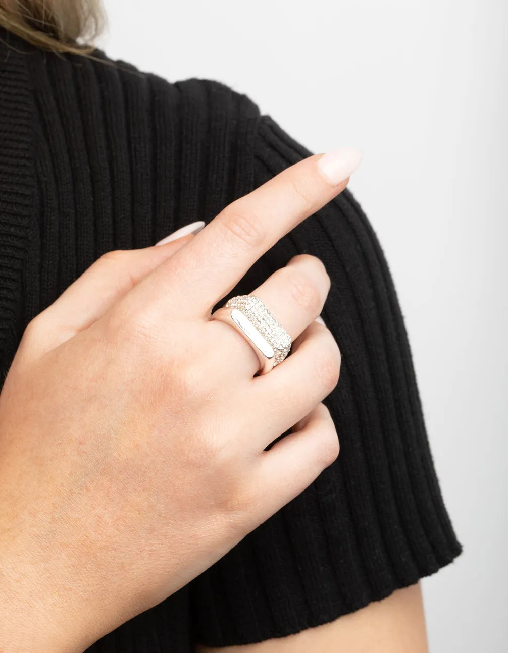 Silver Plated Diamante Smooth Ring Set sold by lovisa product image thumbnail 2