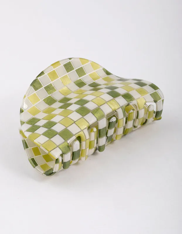 Acrylic Dome Checkered Claw Clip sold by lovisa