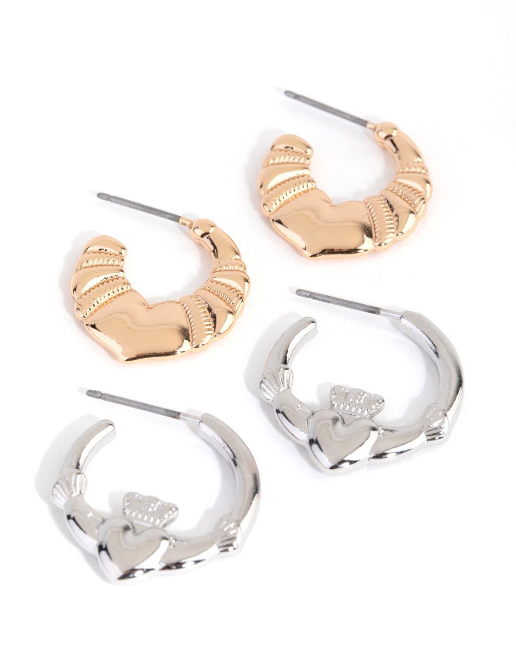 Mixed Metal Heart Hoop Earring Pack sold by lovisa