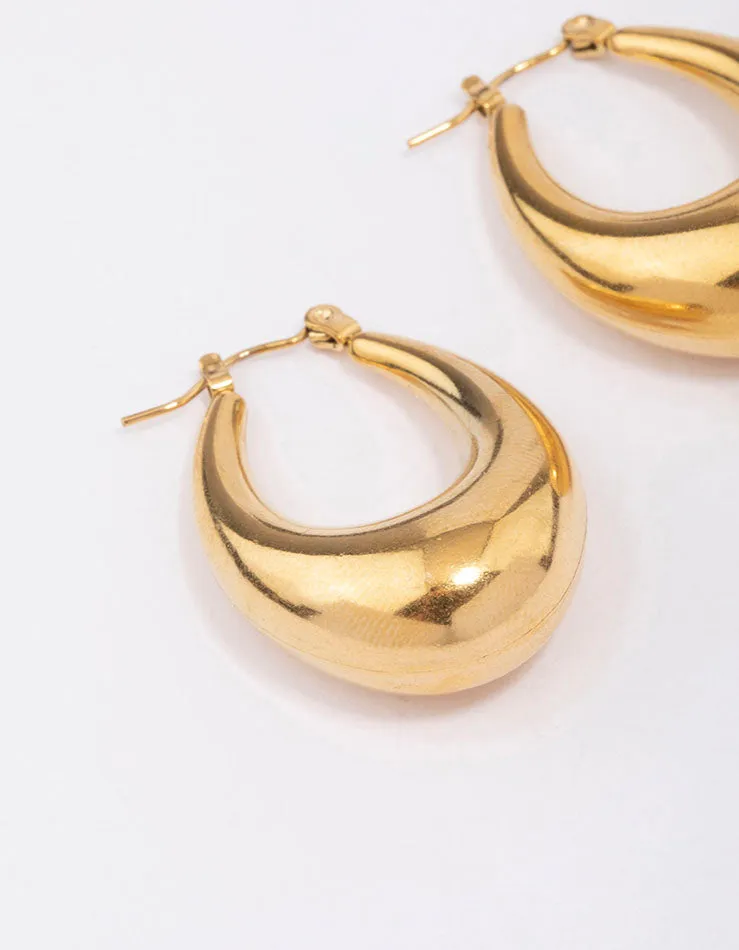 Gold Plated Stainless Steel Full Loop Hoop Earrings sold by lovisa product image thumbnail 2