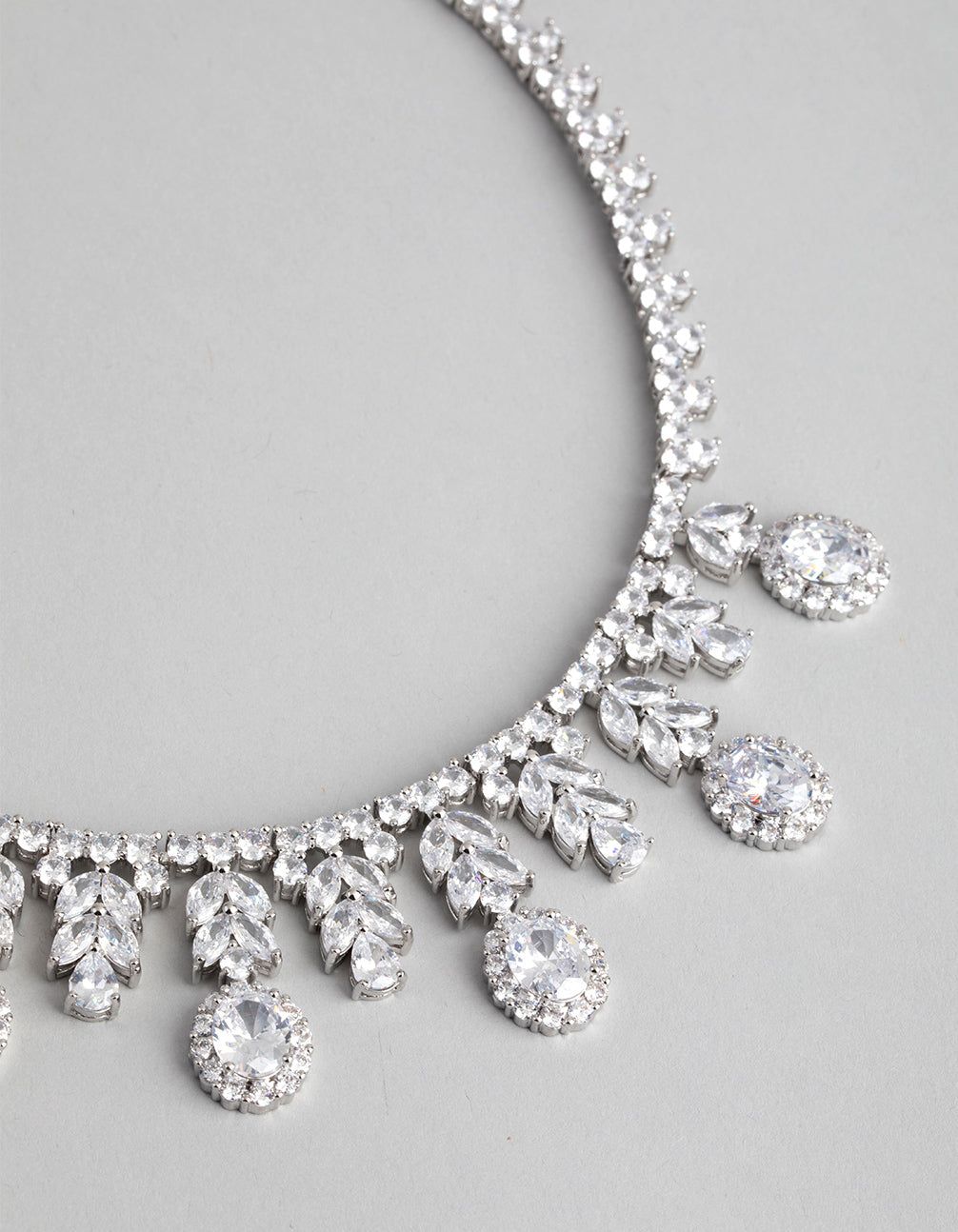 Silver Cubic Zirconia Statement Oval Necklace sold by lovisa