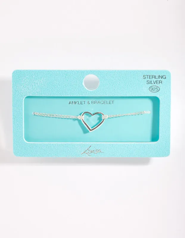 Sterling Silver Open Heart Bracelet sold by lovisa