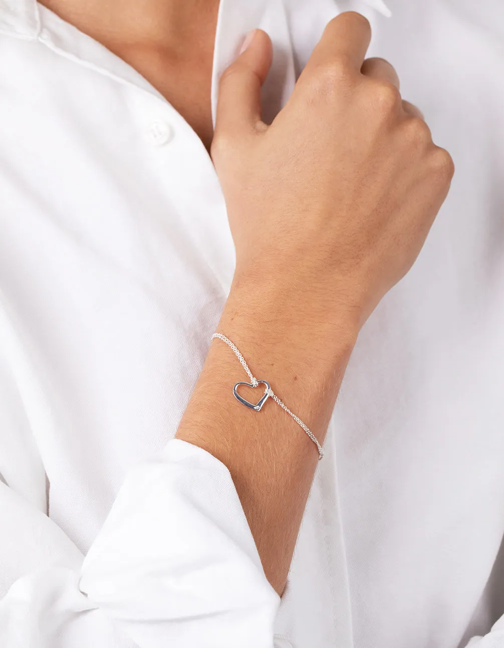 Sterling Silver Open Heart Bracelet sold by lovisa product image thumbnail 2