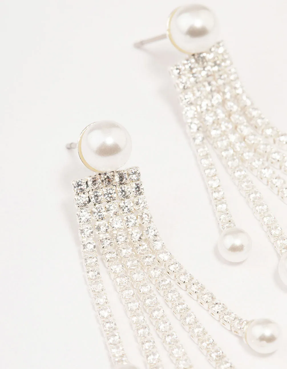 Silver Plated Cupchain & Pearl Drop Earrings sold by lovisa product image thumbnail 2