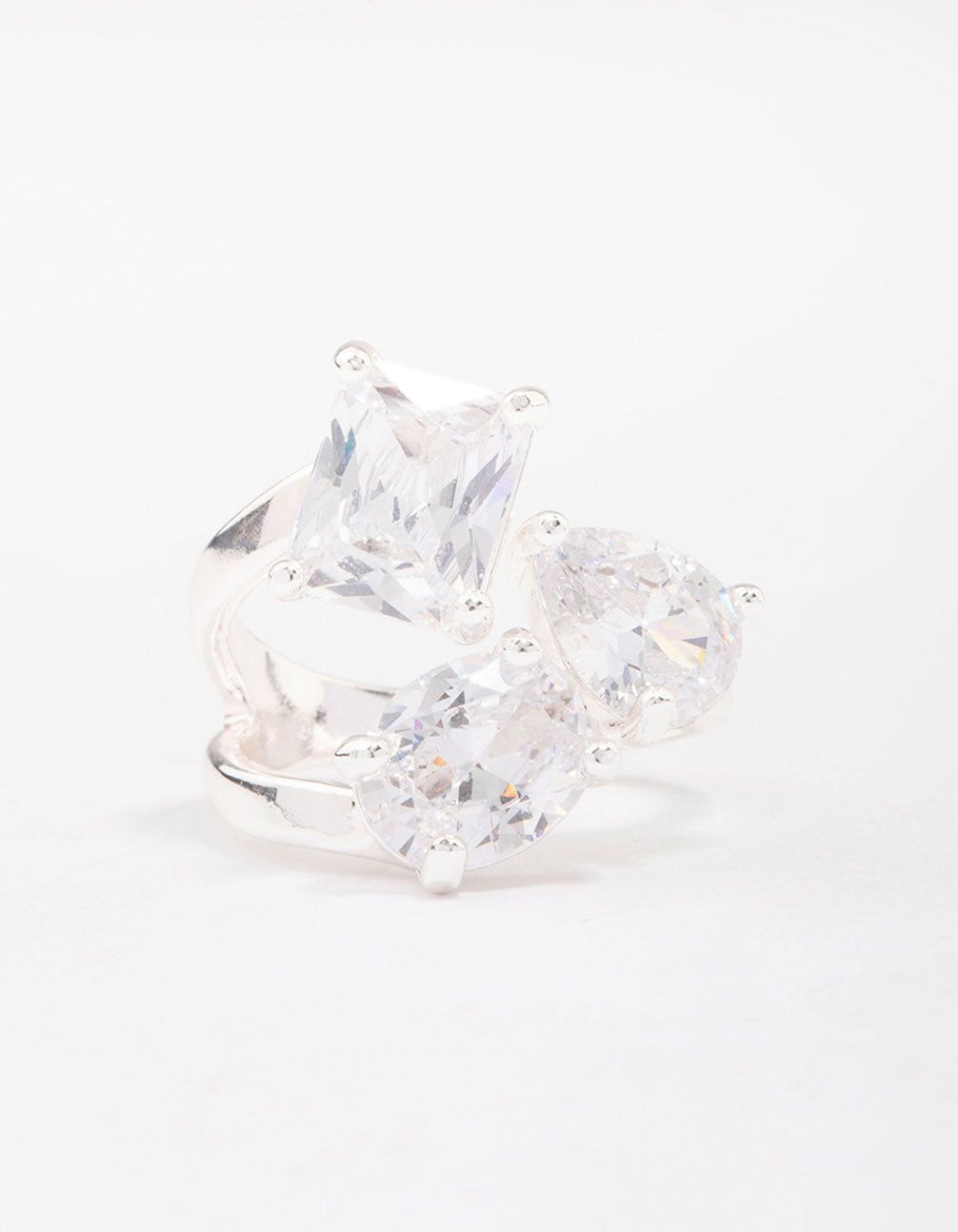 Silver Mixed Stone Trio Cubic Zirconia Ring sold by lovisa product image thumbnail 3