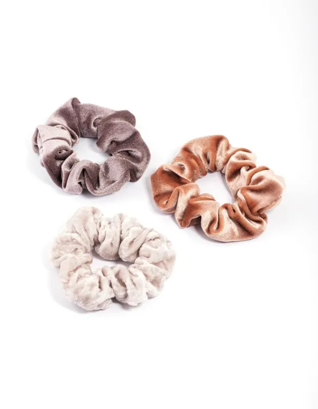 Fabric Large Soft Velvet Scrunchie Pack sold by lovisa
