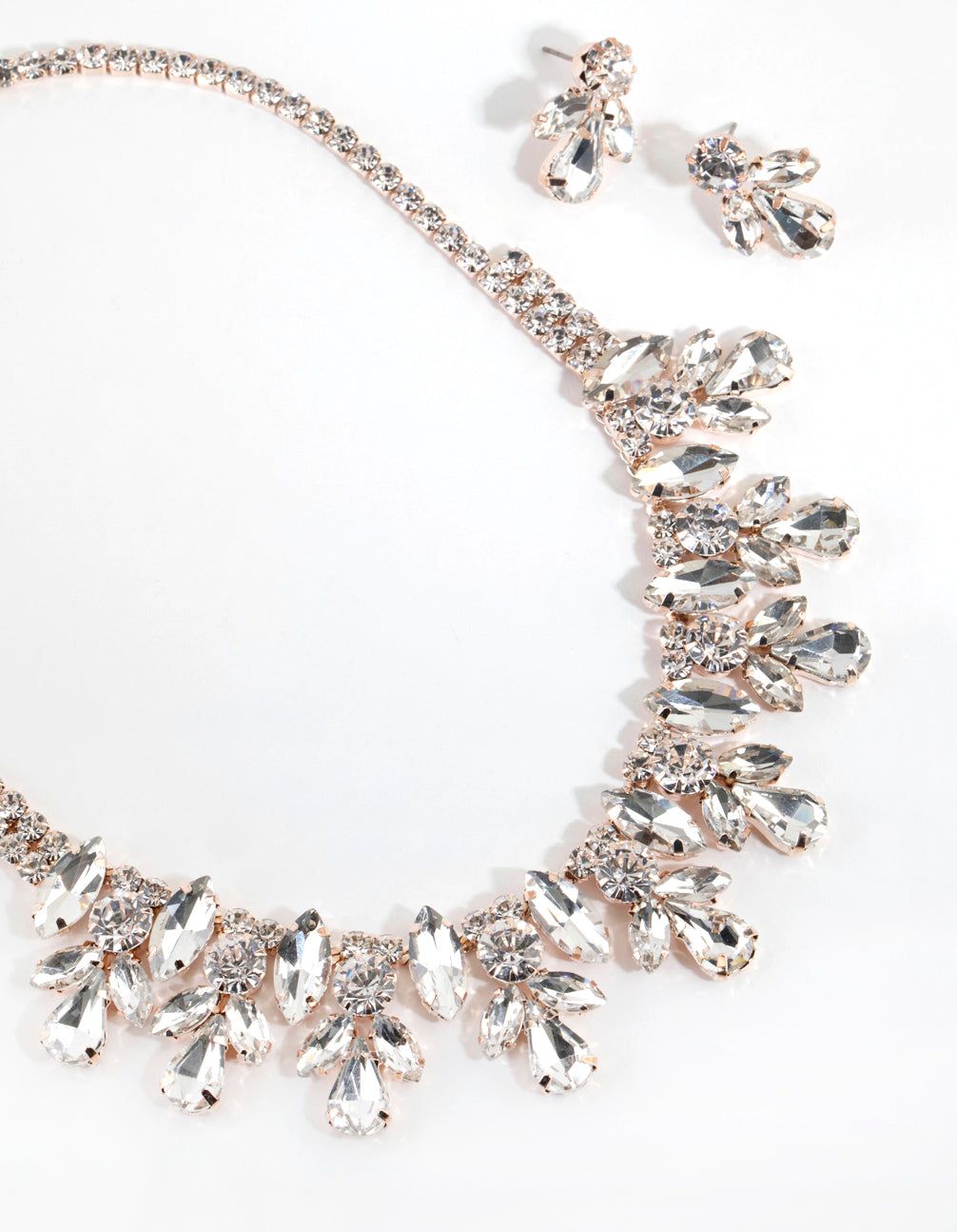 Rose Gold Glamorous Necklace & Earrings Set sold by lovisa