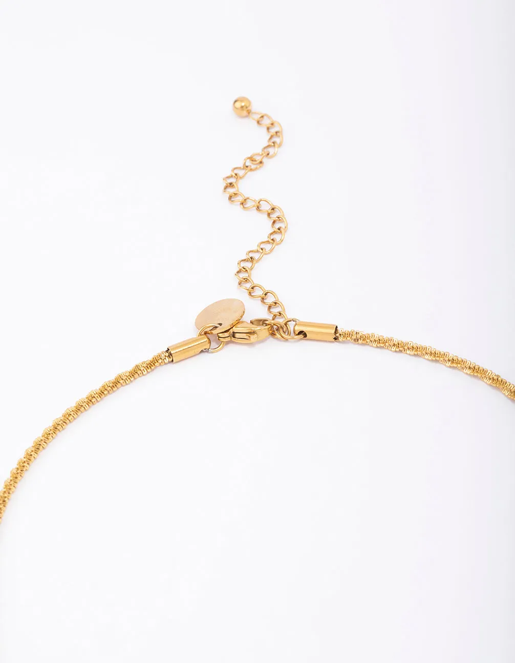 Gold Plated Stainless Steel Diamond Cut Twisted Necklace sold by lovisa product image thumbnail 5
