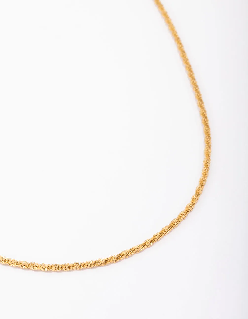 Gold Plated Stainless Steel Diamond Cut Twisted Necklace sold by lovisa