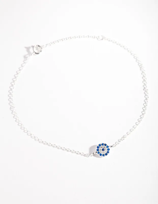 Sterling Silver Evil Eye Disc Bracelet sold by lovisa