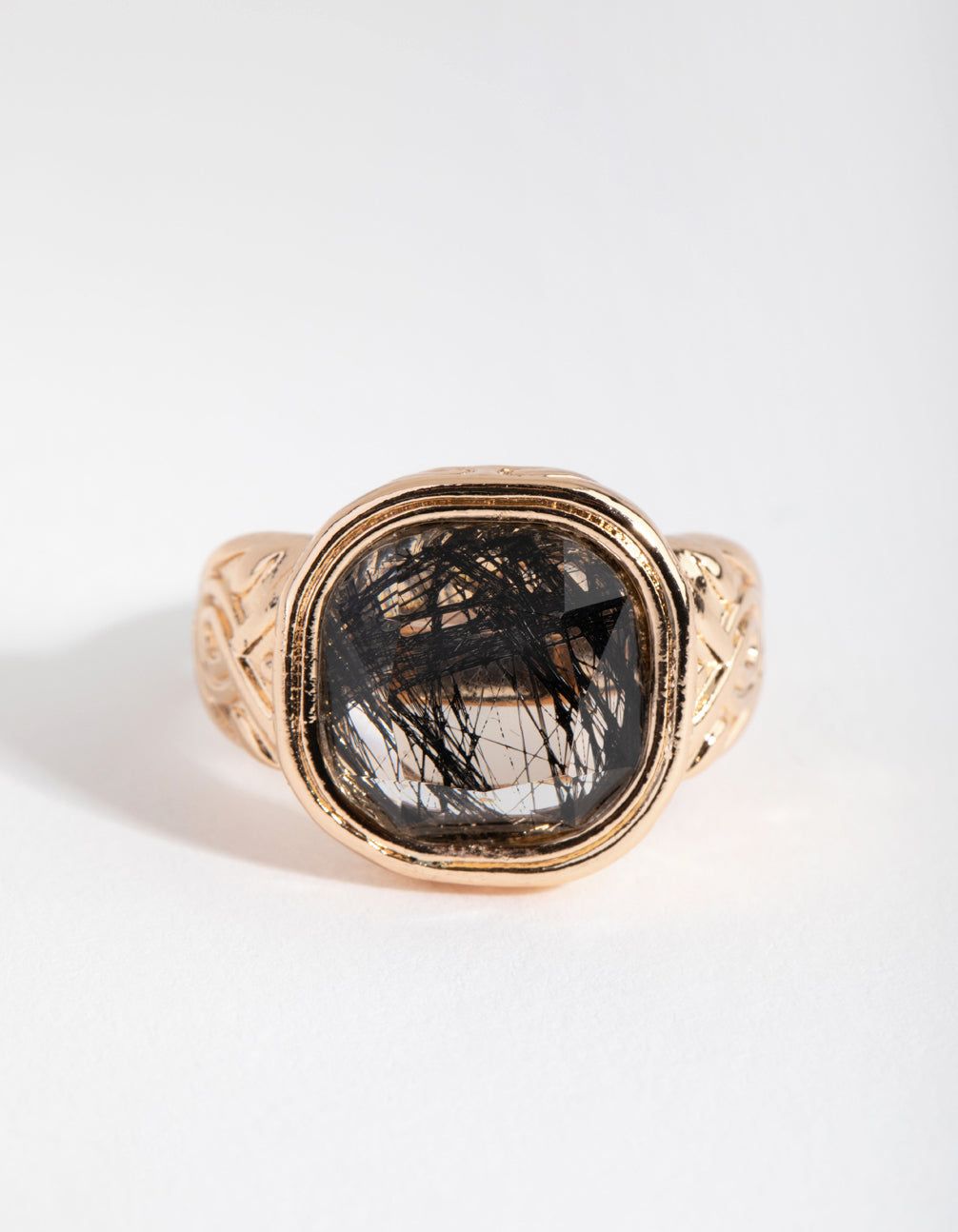 Gold Black Marble Stone Ring sold by lovisa product image thumbnail 2