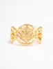 Gold Plated Filigree Oval Band Ring sold by lovisa
