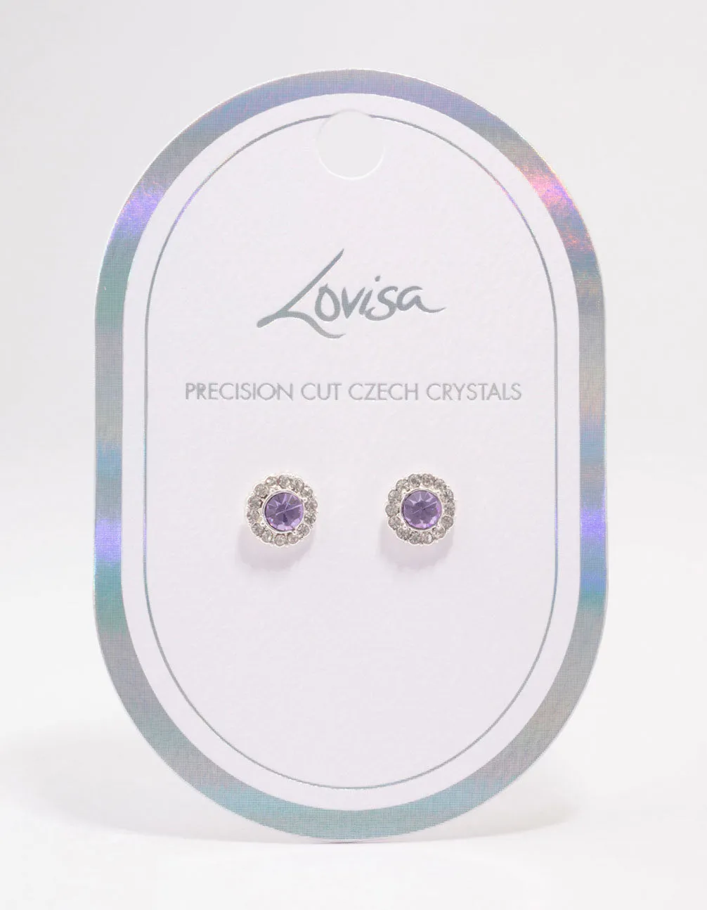 Silver Lilac Halo Stud Earrings sold by lovisa product image thumbnail 4