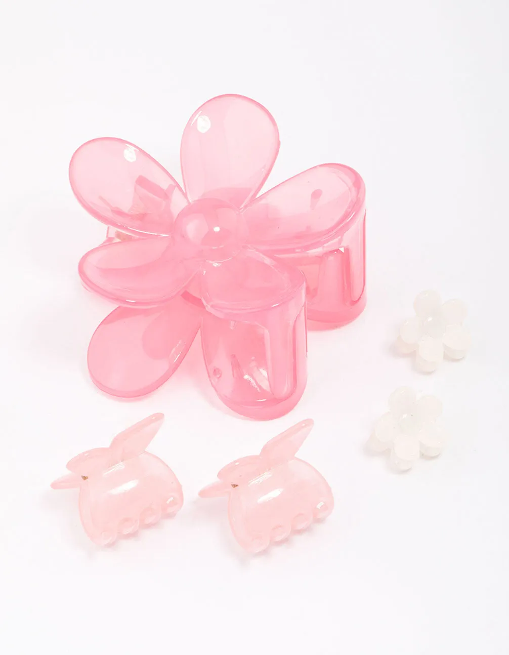 Pink Mixed Daisy Flower Hair Claw Clip 5-Pack sold by lovisa