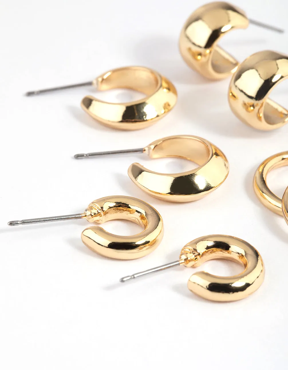 Gold Plated Mixed Hoop Earring 4-Pack sold by lovisa product image thumbnail 3