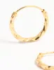 Gold Plated Sterling Silver Twisted Hoop Earrings 15MM sold by lovisa