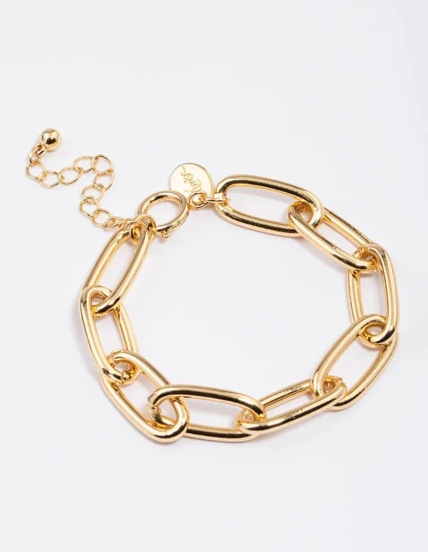Gold Plated Classic Oval Link Bracelet sold by lovisa