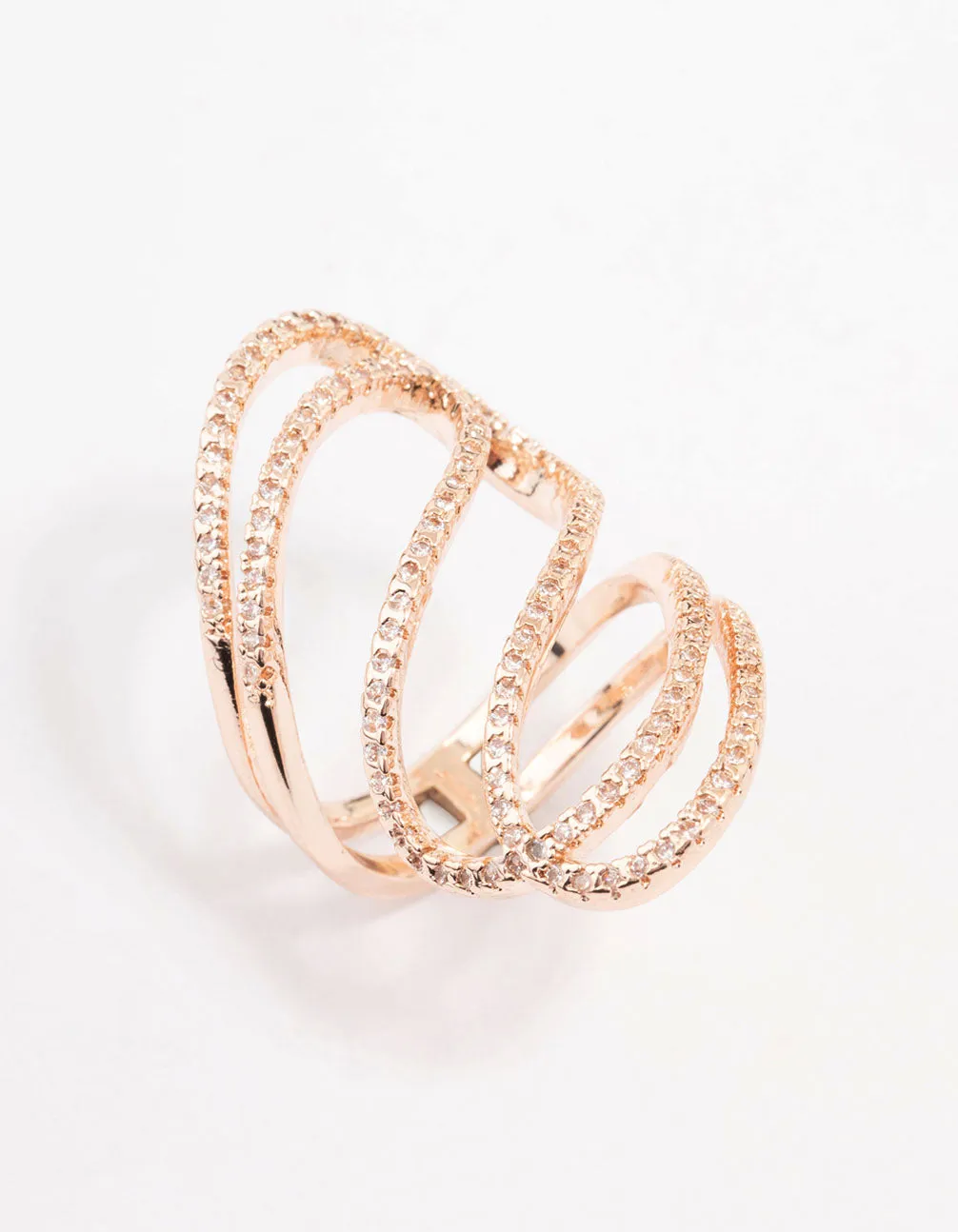 Rose Gold Lovely Ribbon Cubic Zirconia Cocktail Ring sold by lovisa product image thumbnail 2