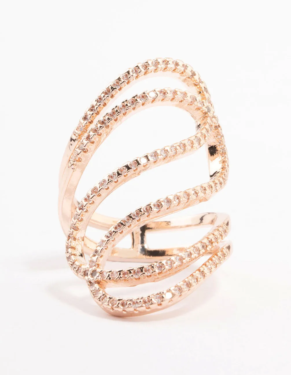 Rose Gold Lovely Ribbon Cubic Zirconia Cocktail Ring sold by lovisa product image thumbnail 3