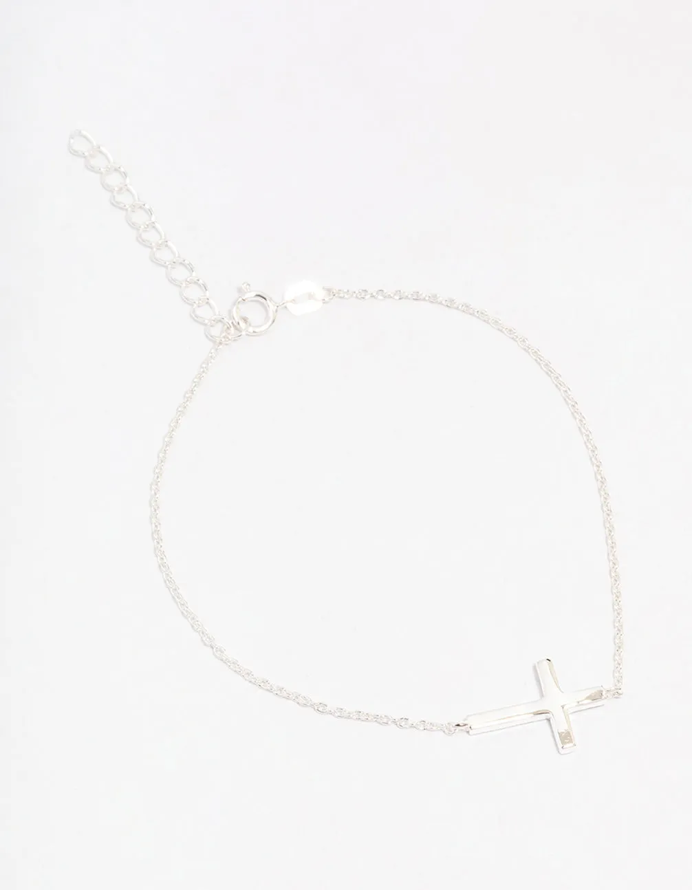 Sterling Silver Horizontal Cross Bracelet sold by lovisa