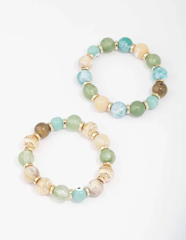 Acrylic Mixed Evil Eye Ball Bracelet sold by lovisa