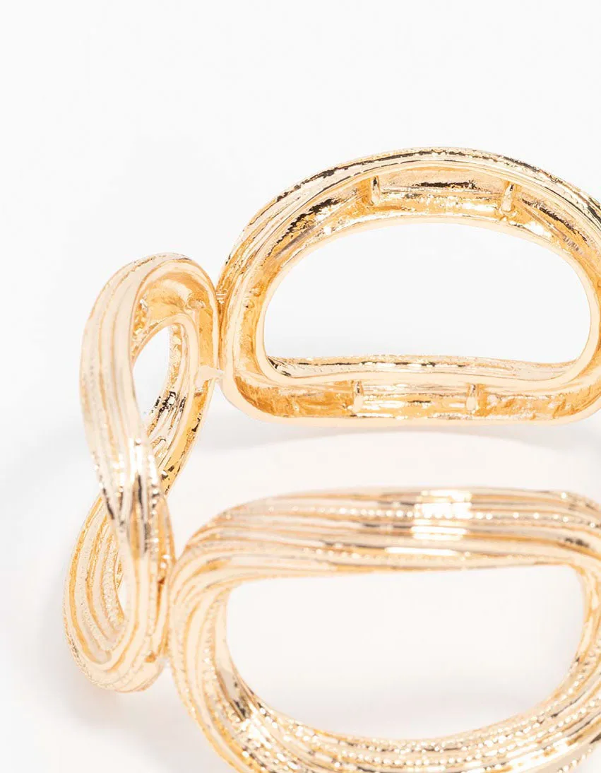 Gold Textured Metal Stretch Bracelet sold by lovisa product image thumbnail 3