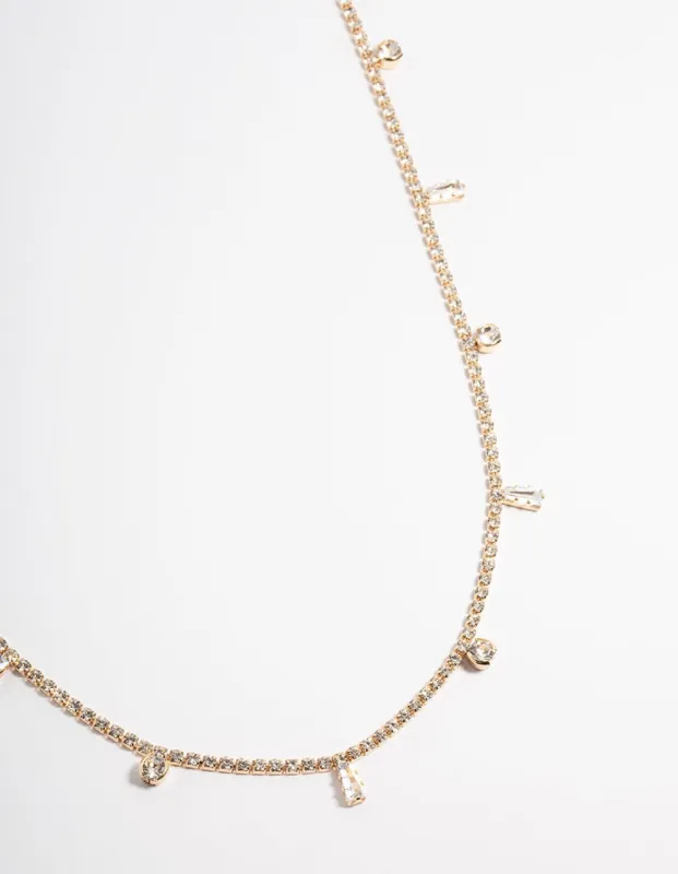 Gold Diamante Drop Waist Chain sold by lovisa