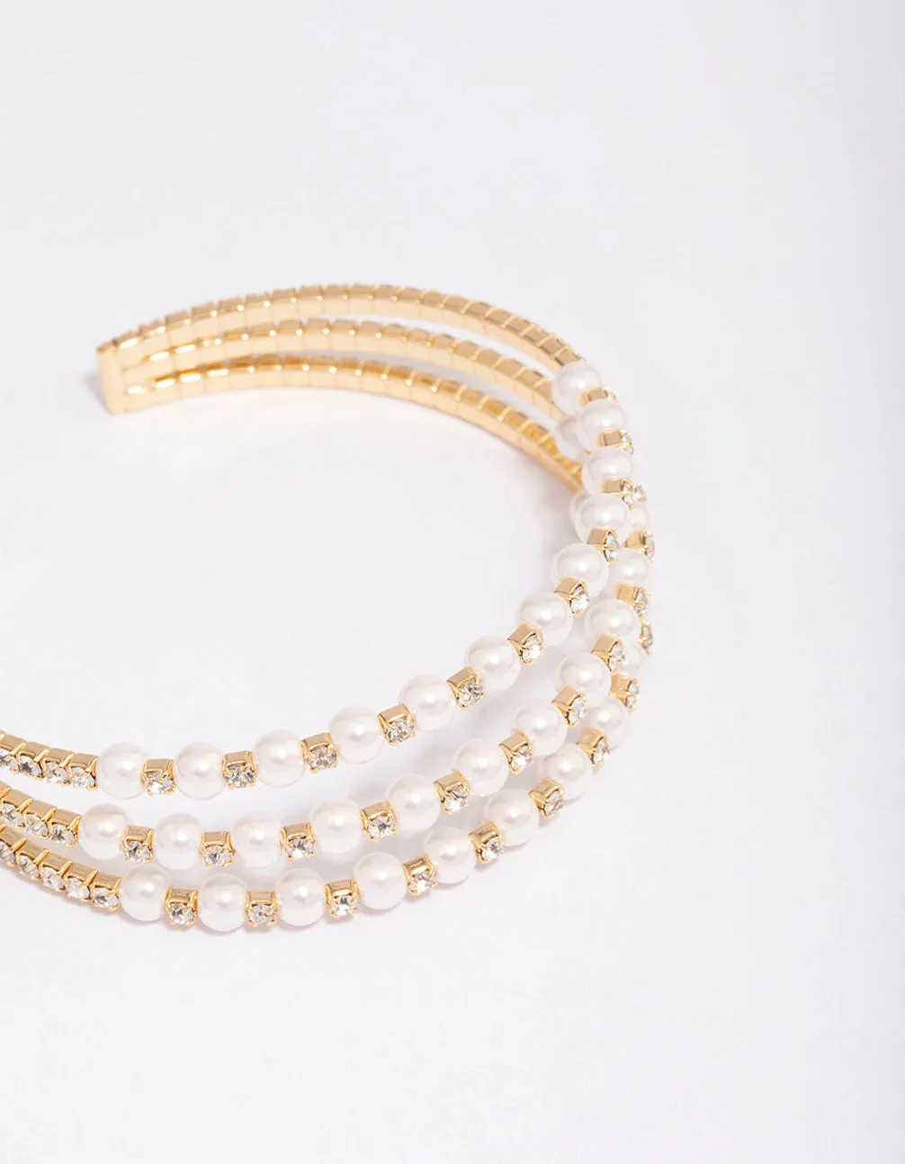 Gold Plated Triangular Cubic Zirconia Pearl Wrist Cuff sold by lovisa product image thumbnail 2