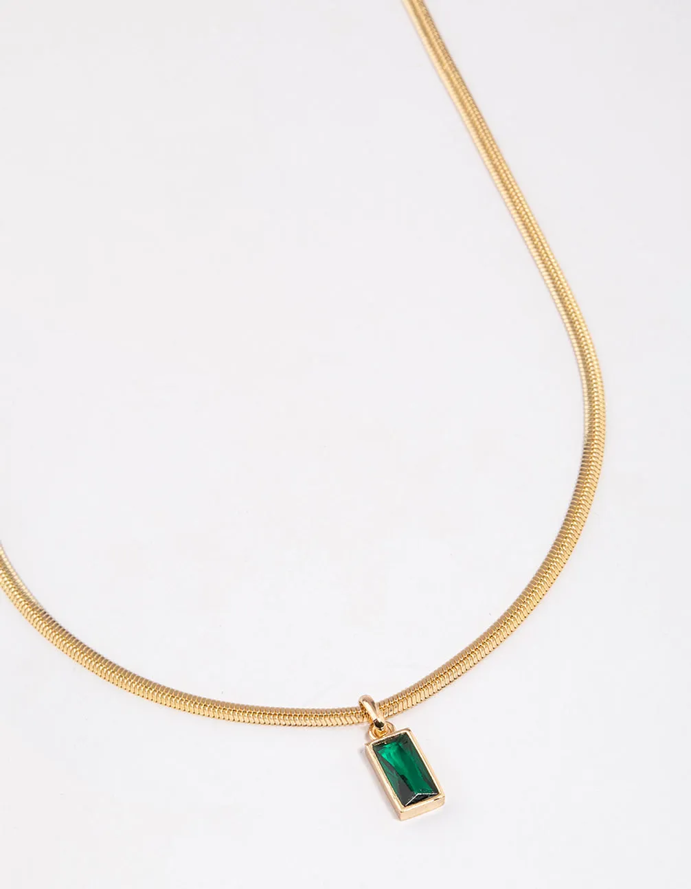 Gold Plated Classic Cubic Zirconia Baguette Necklace sold by lovisa