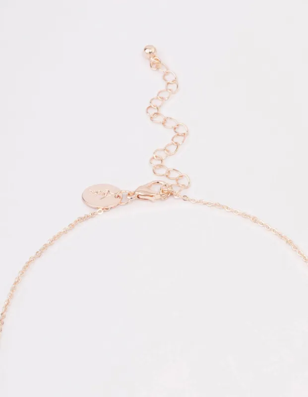 Rose Gold Pave Butterfly Pendant Necklace sold by lovisa