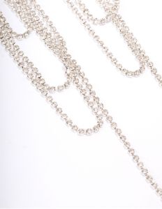 Silver Long Statement Diamante Drop Earrings sold by lovisa