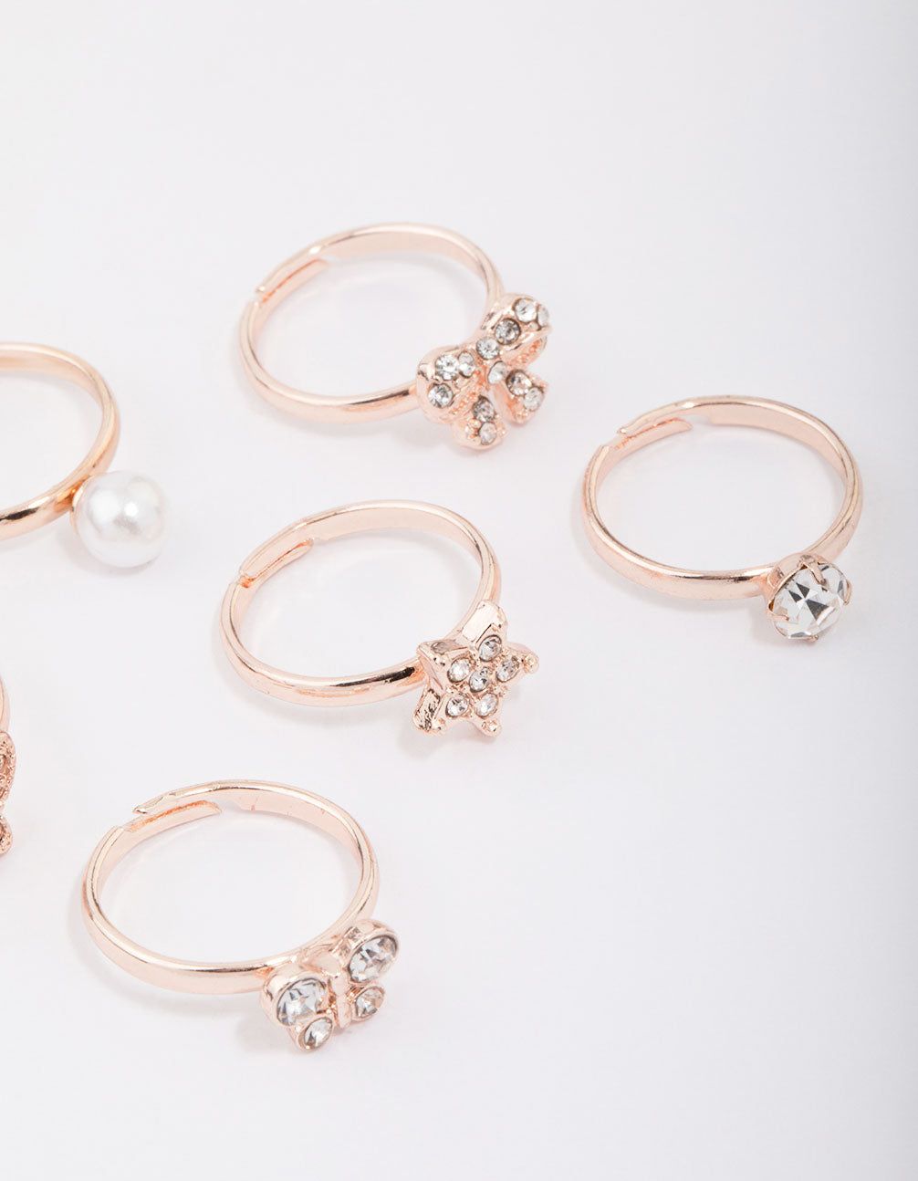 Kids Rose Gold Diamante Butterfly Earring 6-Pack sold by lovisa product image thumbnail 3