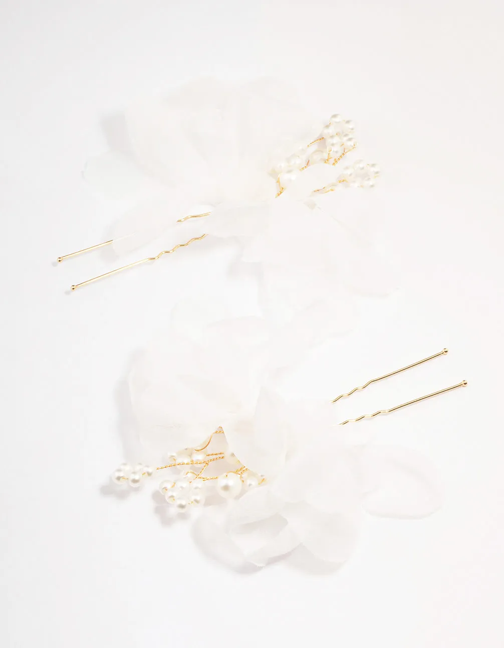 Gold Pearl & Flower Hair Pin Pack sold by lovisa