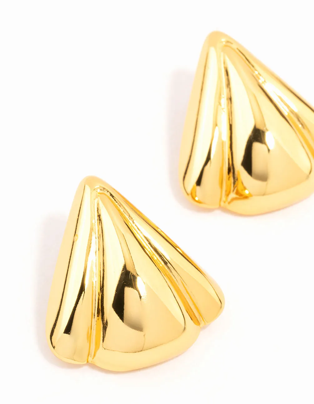 Waterproof Gold Plated Stainless Steel Fan Triangle Stud Earrings sold by lovisa product image thumbnail 2