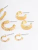 Gold Plated Textured Chunky Hoop Earrings 4-Pack sold by lovisa