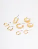 Gold Plated Textured Chunky Hoop Earrings 4-Pack sold by lovisa