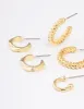 Gold Plated Textured Chunky Hoop Earrings 4-Pack sold by lovisa