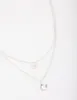 Silver Double Chain Pearl & Diamante Necklace sold by lovisa